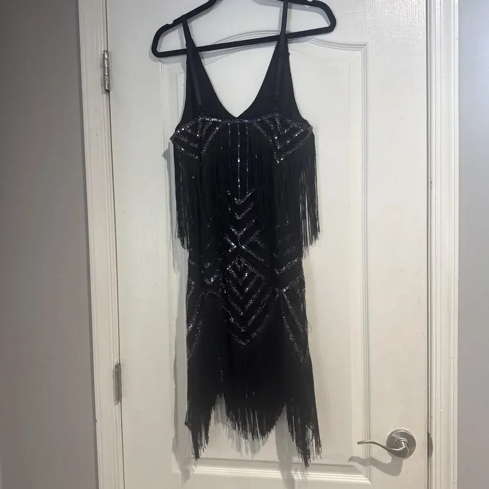 Size Small Women's Sequin Fringe Dress Sexy Fun And A Showstopper